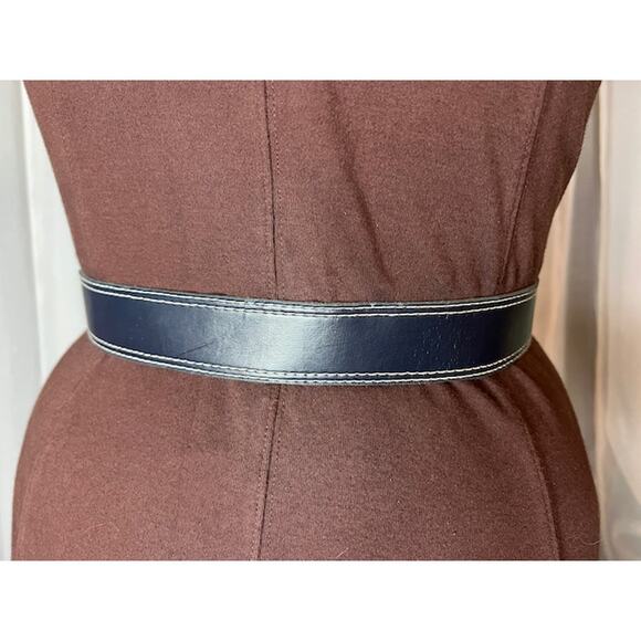 belt navy white stitching mod vintage - Picture 7 of 11